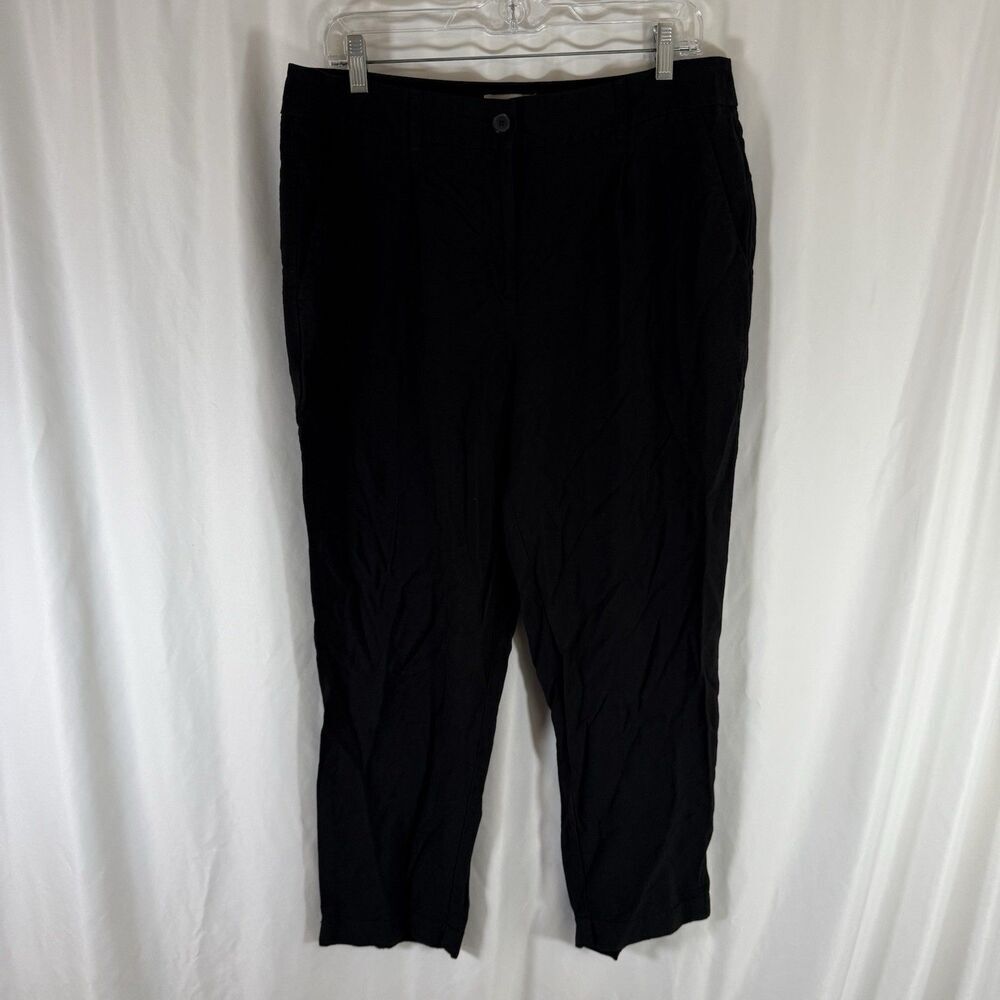 Loft Skinny Ankle Pants Women's 10 Black High Rise Rayon Lightweight